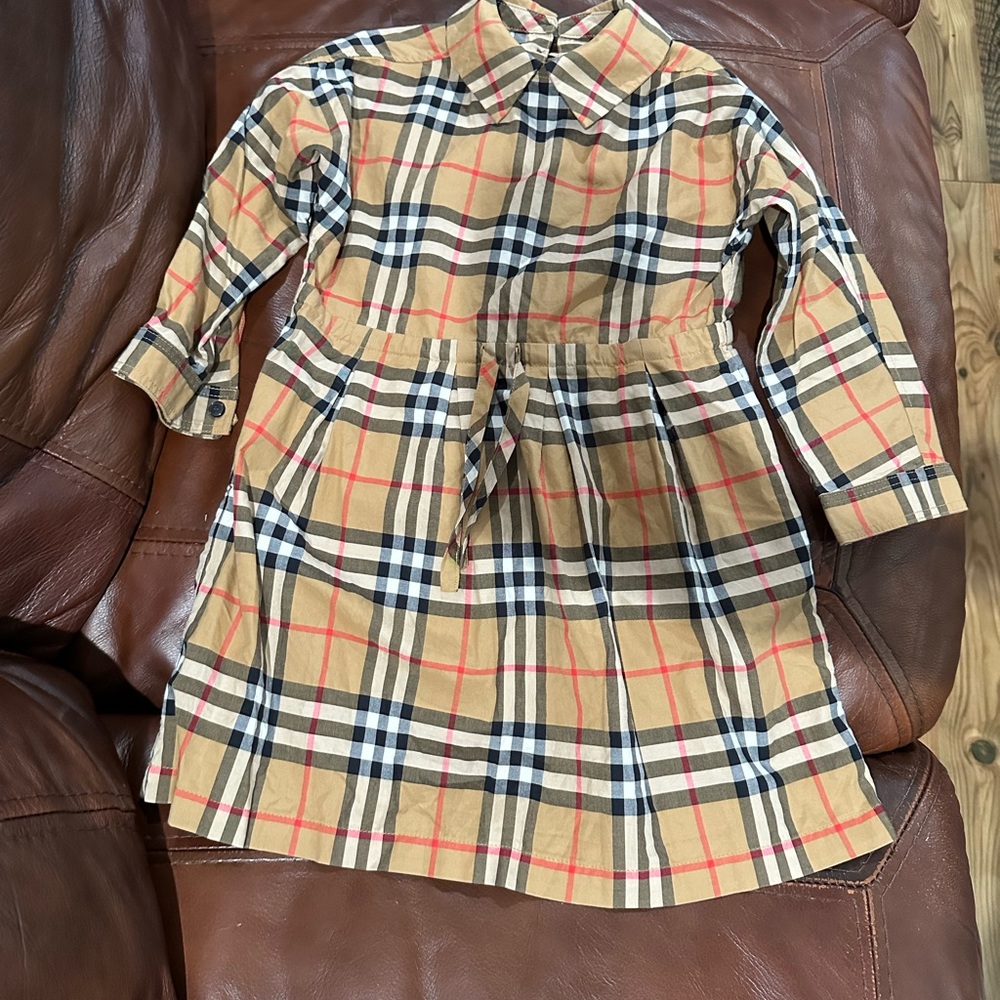 Burberry Kids Plaid Dress - Tan, Black, Red